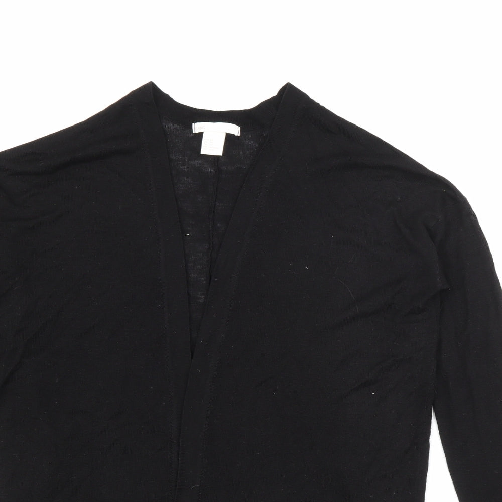 H&M Womens Black V-Neck  Acrylic Cardigan Jumper Size XS