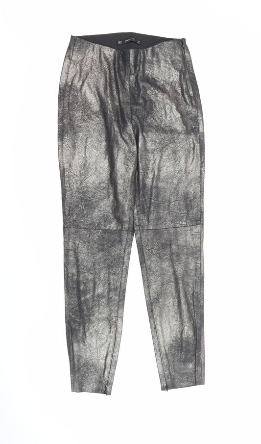 Zara Womens Gold  Polyester Pedal Pusher Leggings Size XS L27 in