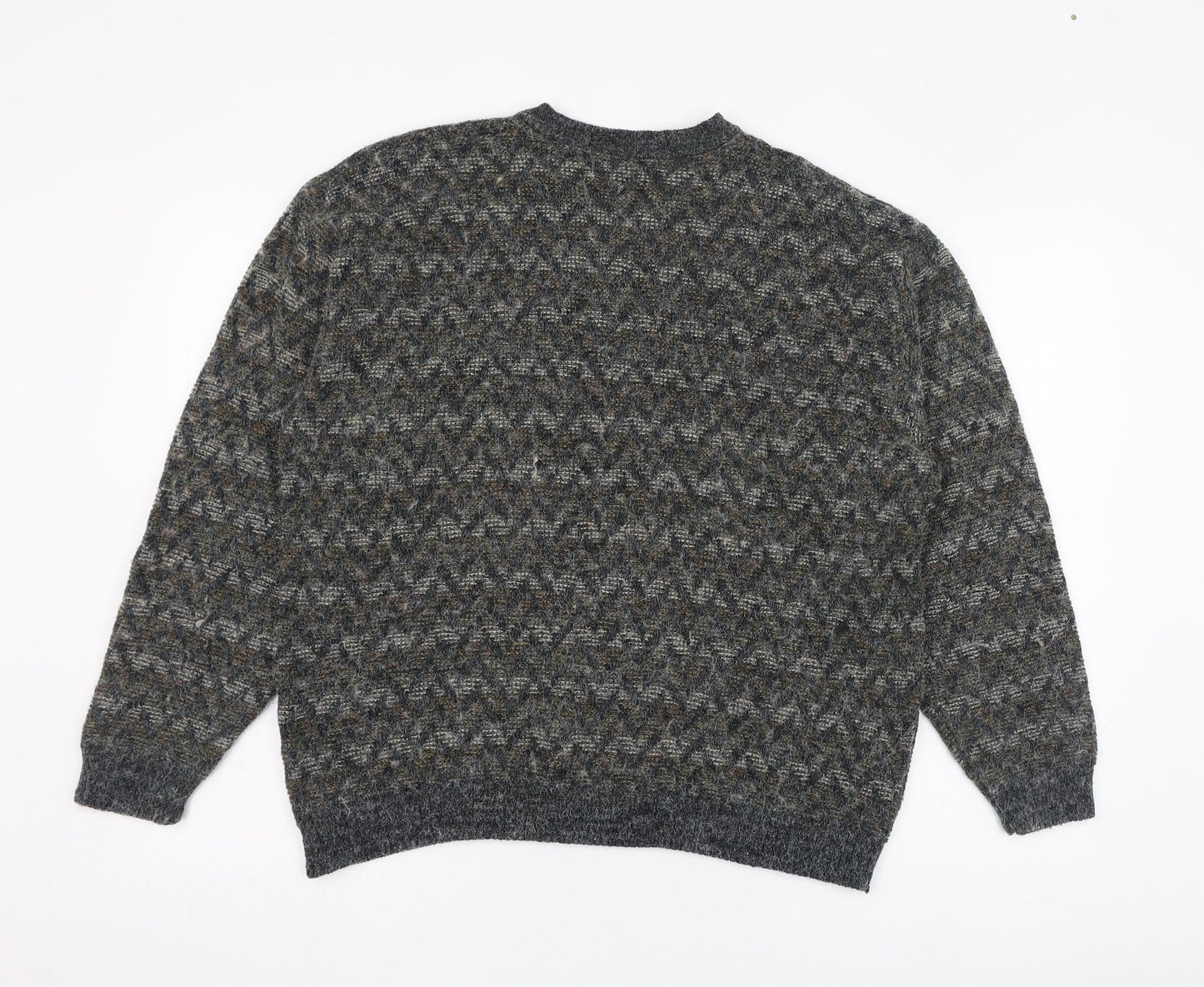 Marks and Spencer Womens Grey V-Neck  Acrylic Pullover Jumper Size M