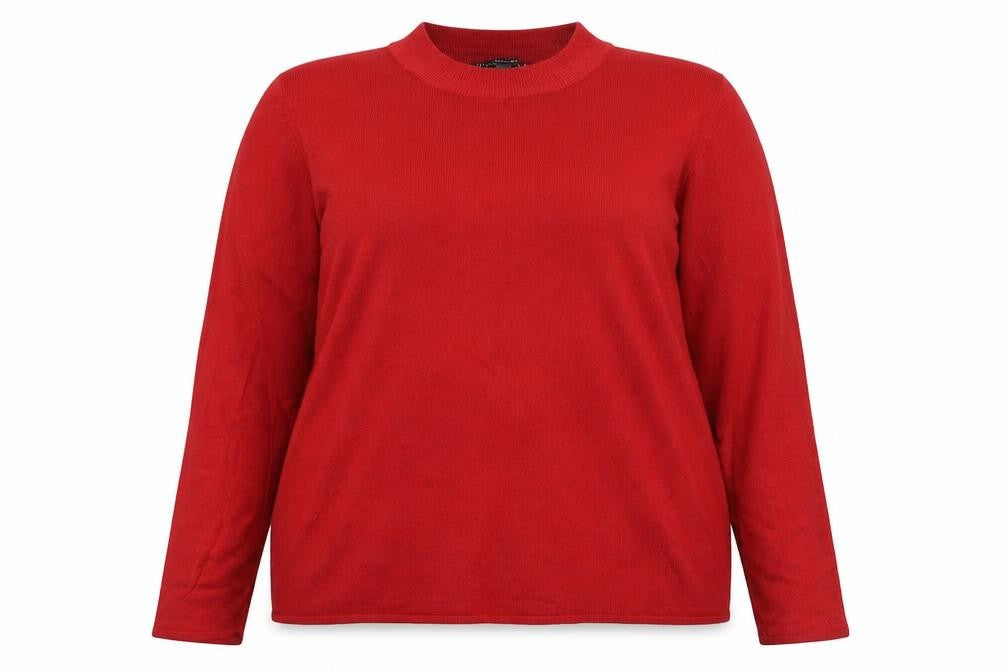 Preworn Womens Red Round Neck  Acrylic Pullover Jumper Size 16