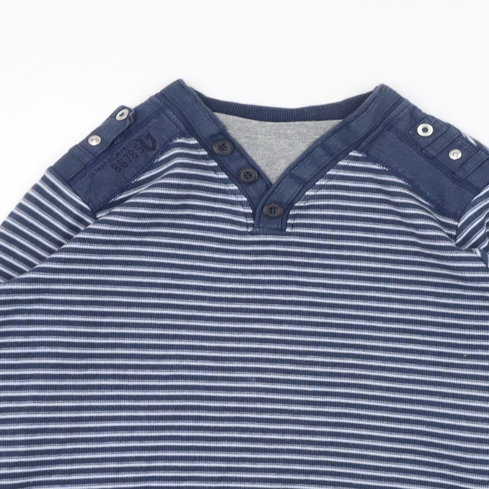 NEXT Boys Blue Striped Cotton Pullover Sweatshirt Size 10 Years  Pullover