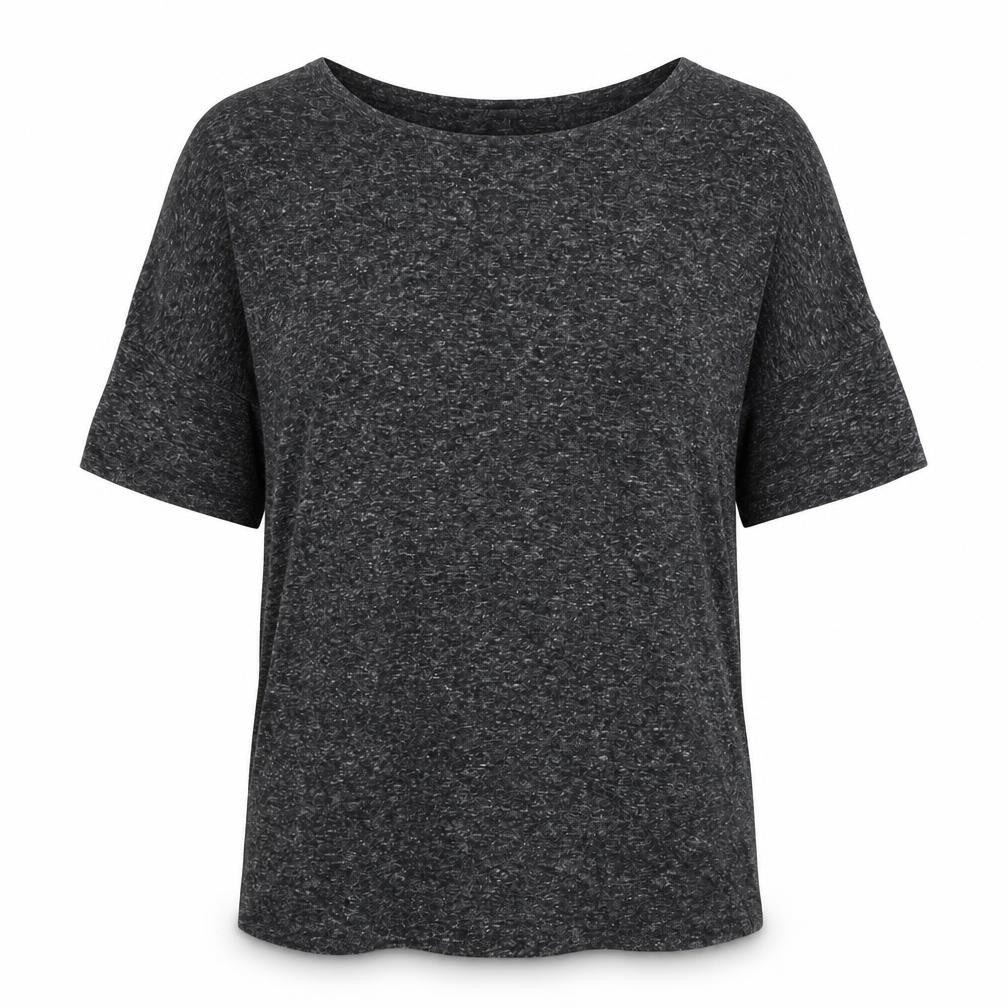 New Look Womens Grey  Polyester Basic T-Shirt Size 12 Round Neck