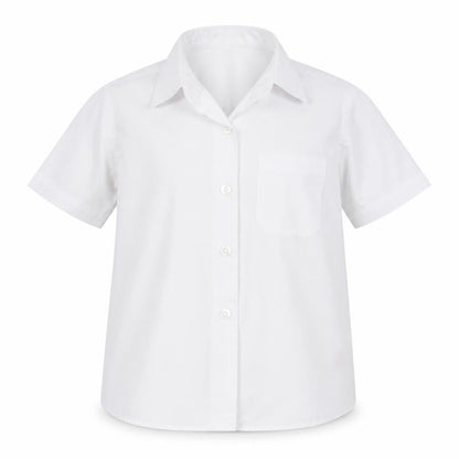 Dunnes Girls White  Polyester Basic Button-Up Size 5-6 Years Collared Button - School wear