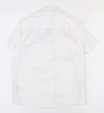 Dunnes Girls White  Polyester Basic Button-Up Size 5-6 Years Collared Button - School wear