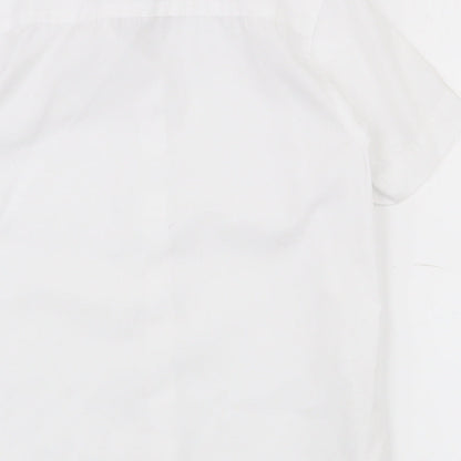 Dunnes Girls White  Polyester Basic Button-Up Size 5-6 Years Collared Button - School wear