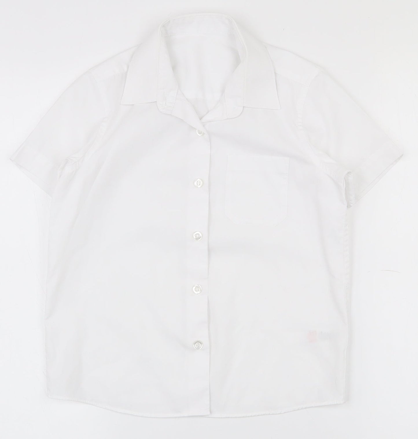 Dunnes Stores Girls White  Polyester Basic Button-Up Size 5-6 Years Collared Button - School wear