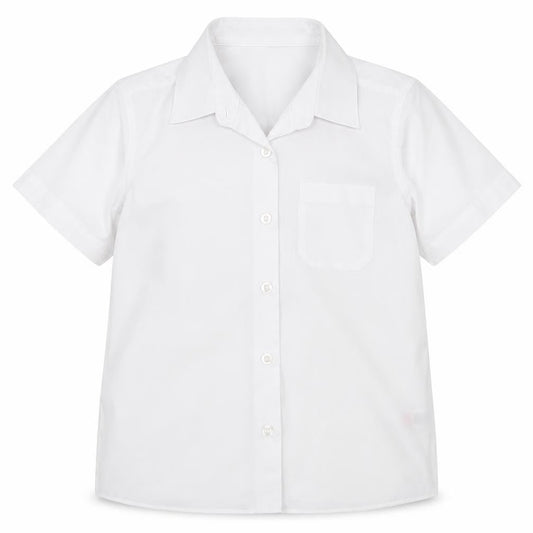 Dunnes Girls White  Polyester Basic Button-Up Size 5-6 Years Collared Button - School wear