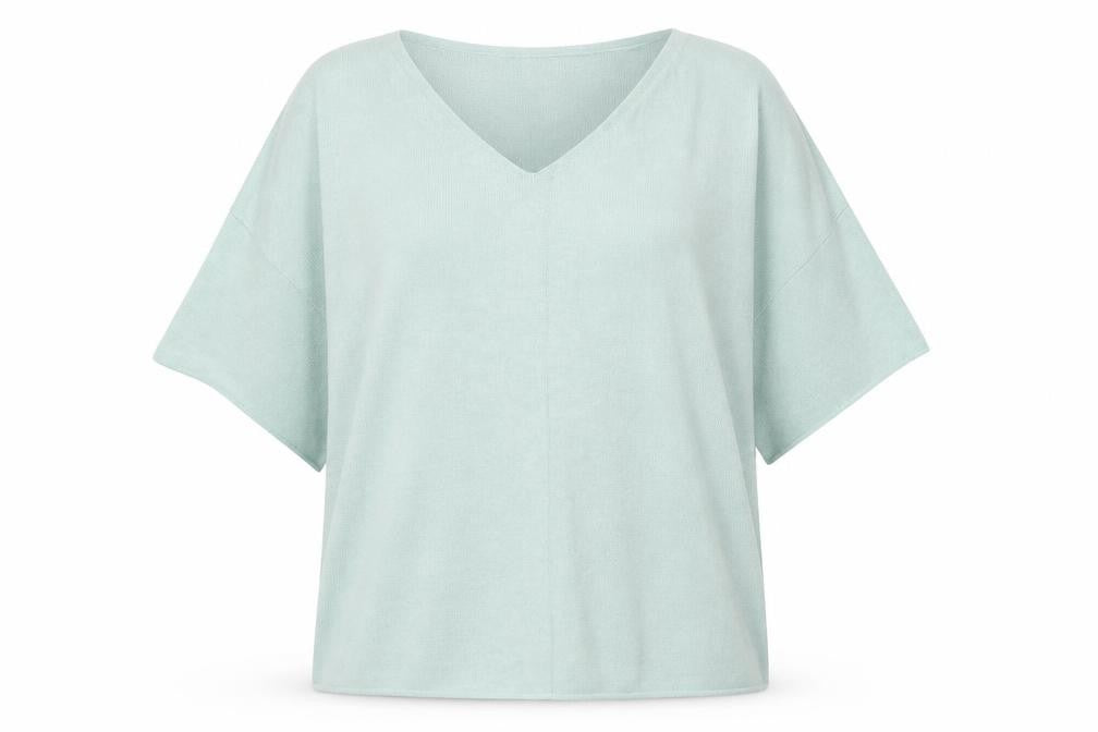 F&F Womens Green V-Neck  Viscose Pullover Jumper Size M