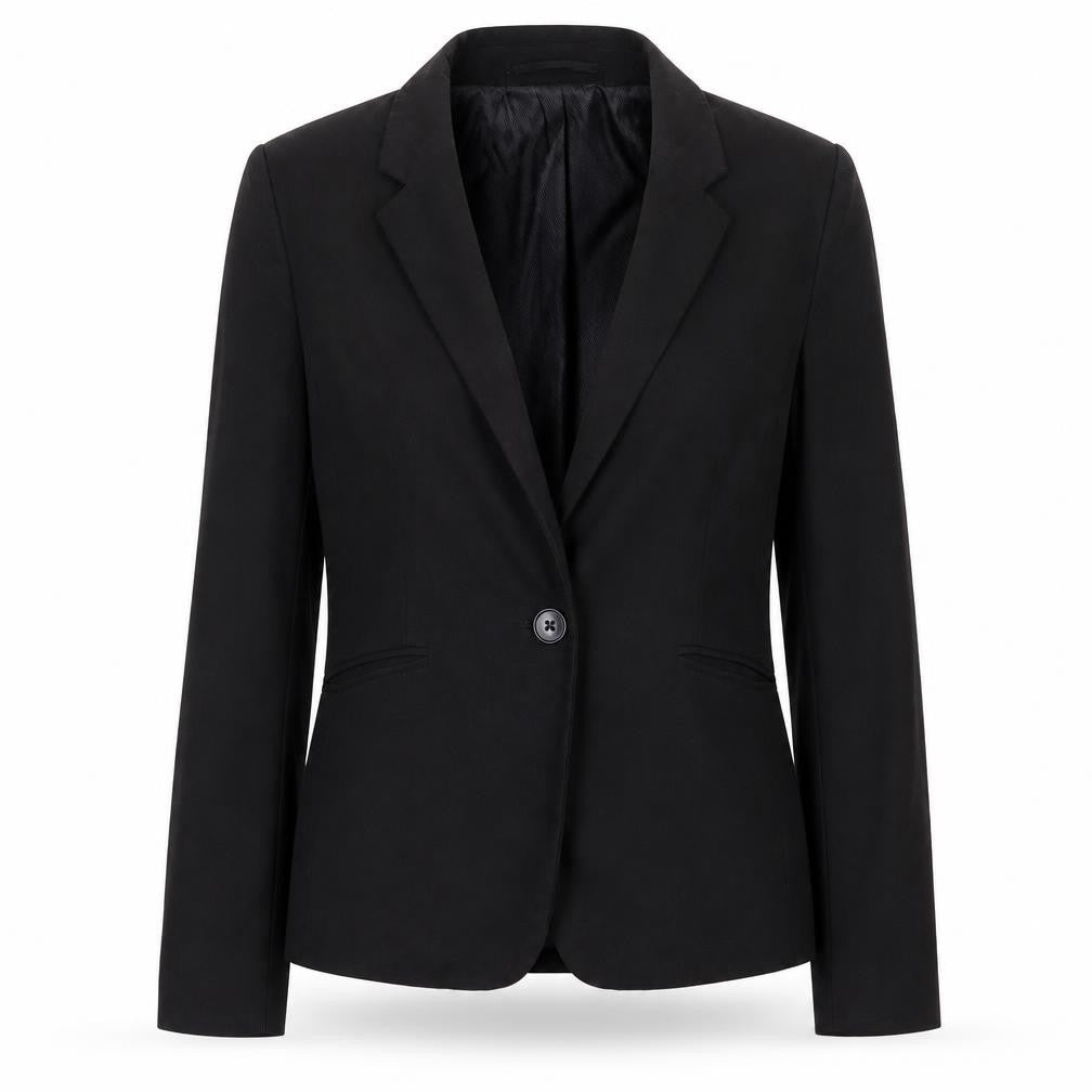 H&M Womens Black  Polyester Jacket Suit Jacket Size 10   - Shoulder Pads