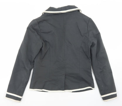 Simon Jeffrey Womens Grey  Cotton Jacket Blazer Size 10