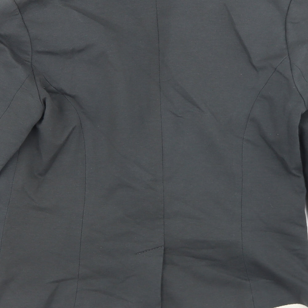 Simon Jeffrey Womens Grey  Cotton Jacket Blazer Size 10