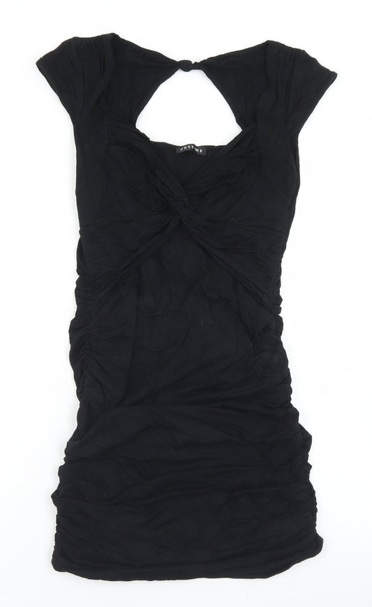 West One Womens Black  Viscose Bodycon  Size 8  Round Neck