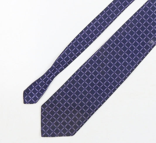 Debenhams  Mens Purple Plaids & Checks Polyester Pointed Tie One Size