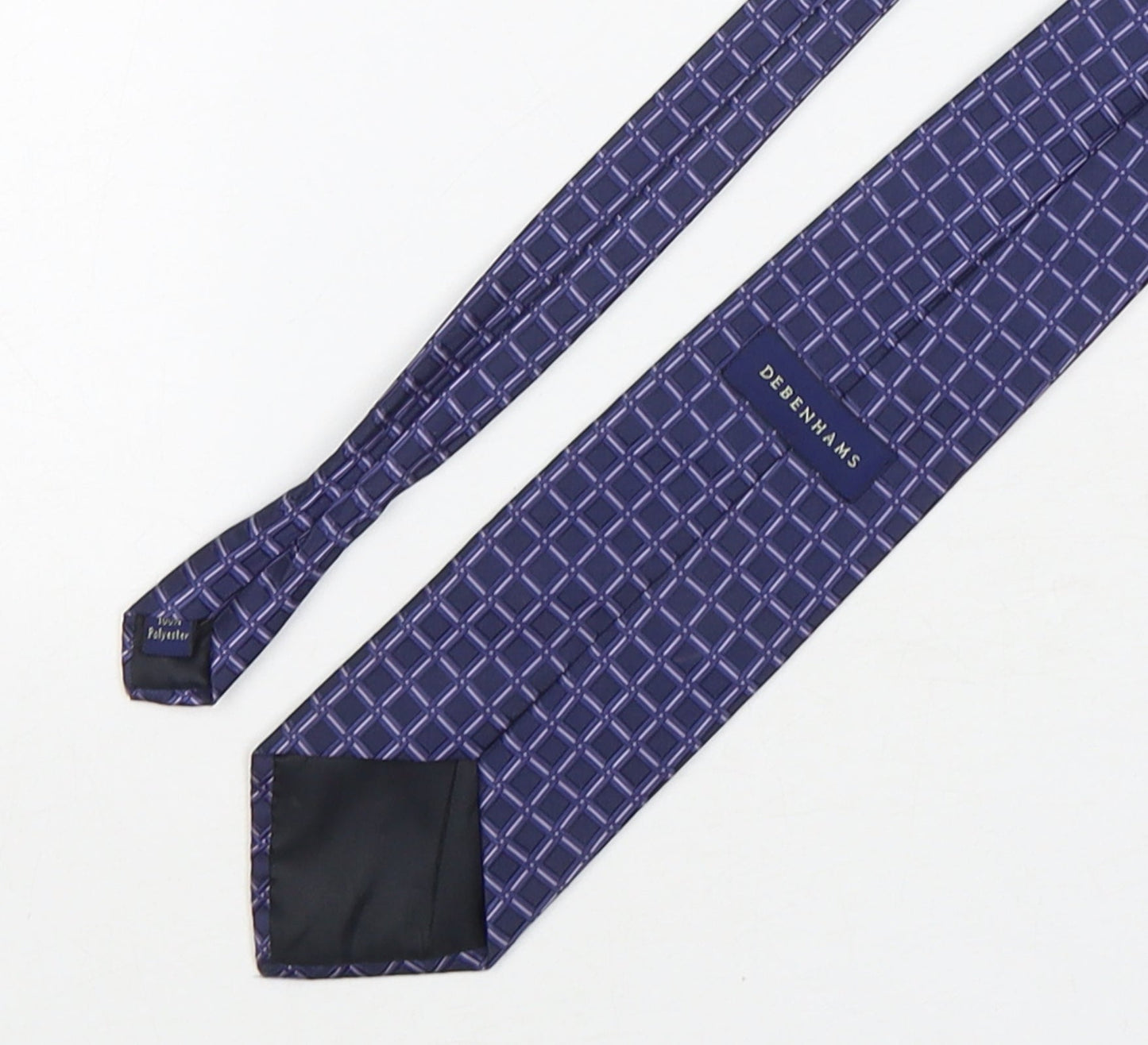Debenhams  Mens Purple Plaids & Checks Polyester Pointed Tie One Size