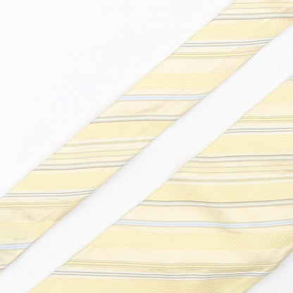 Next Mens Beige Striped Silk Pointed Tie One Size