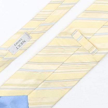 Next Mens Beige Striped Silk Pointed Tie One Size