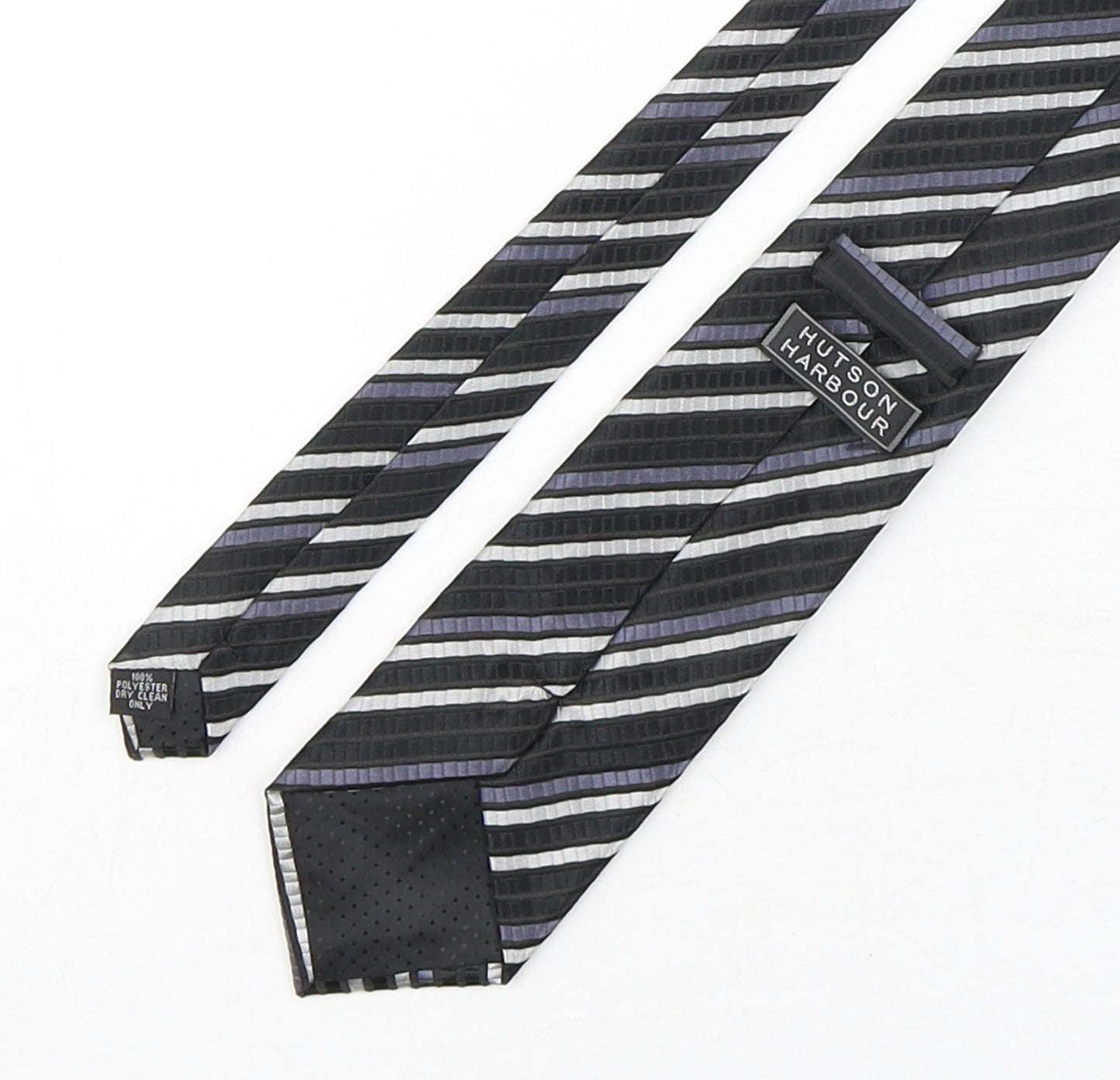 Hutson Harbour Mens Multicoloured Striped Polyester Pointed Tie One Size