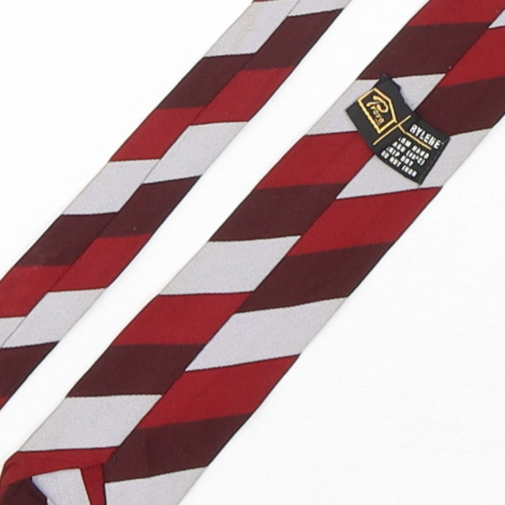 Prova Mens Multicoloured Striped Polyester Pointed Tie One Size