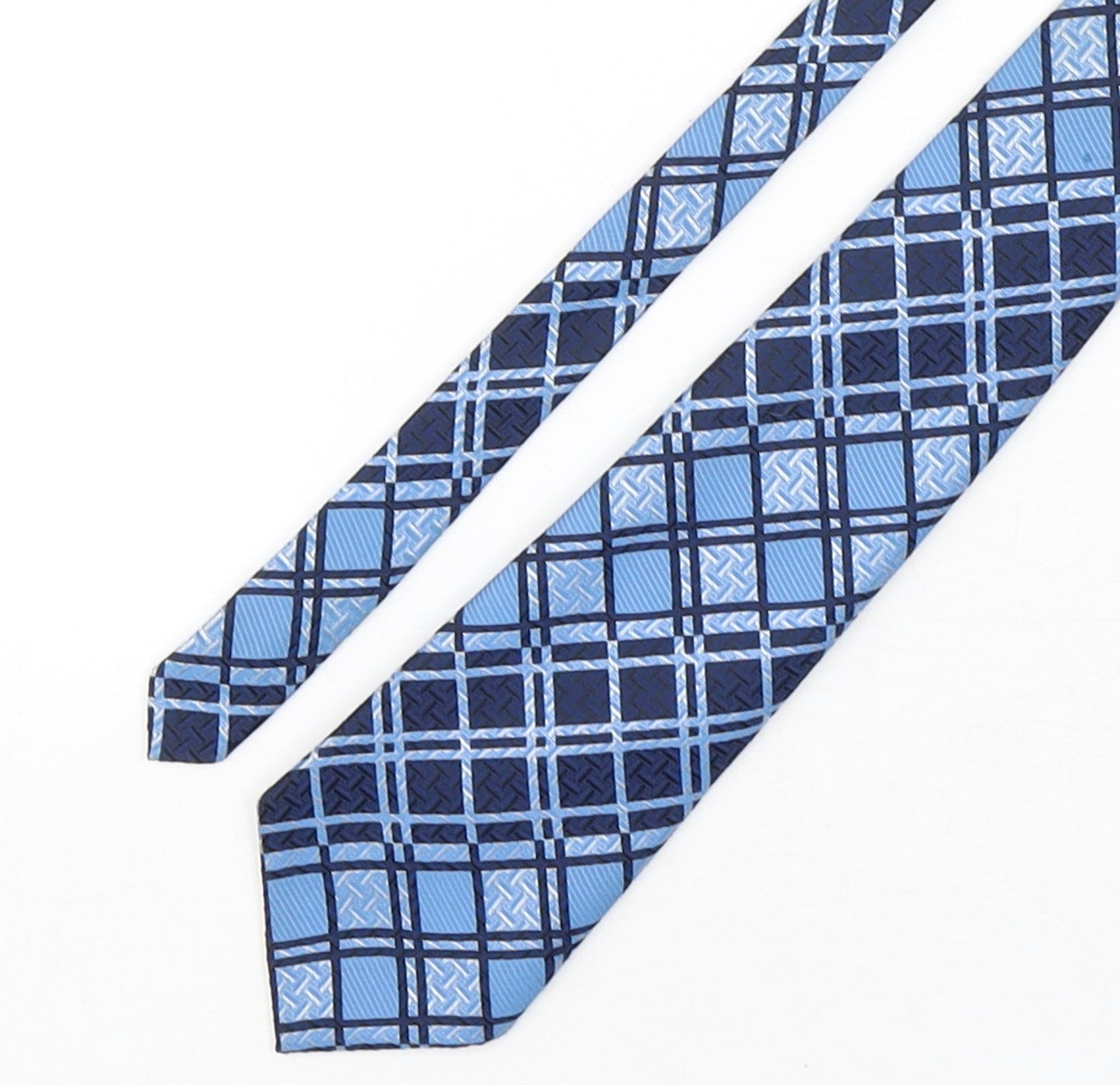 Boots Mens Blue Plaids & Checks Polyester Pointed Tie One Size