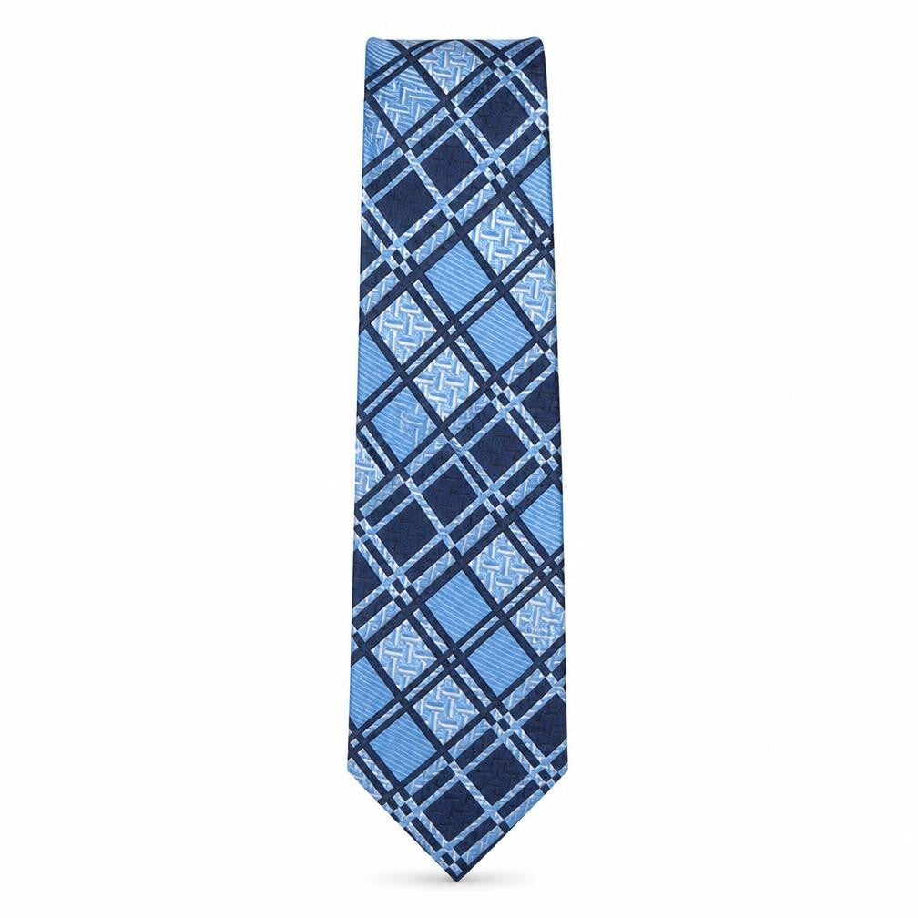 Boots Mens Blue Plaids & Checks Polyester Pointed Tie One Size