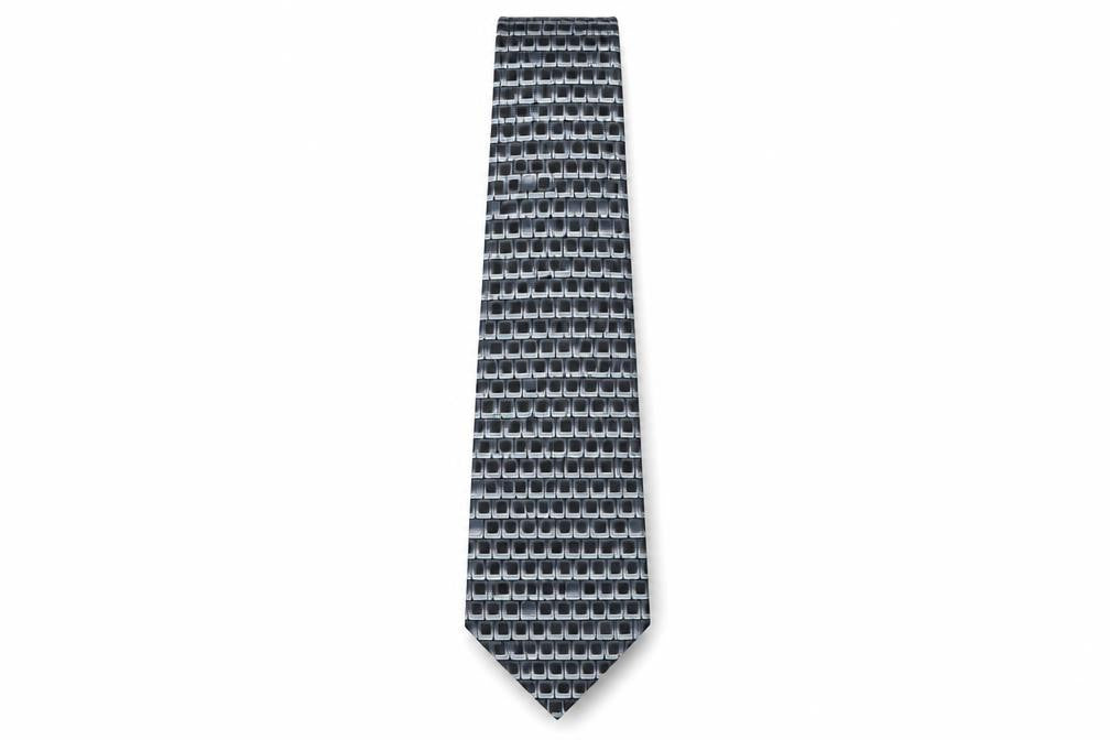 Fellini Mens Multicoloured Geometric Silk Pointed Tie One Size