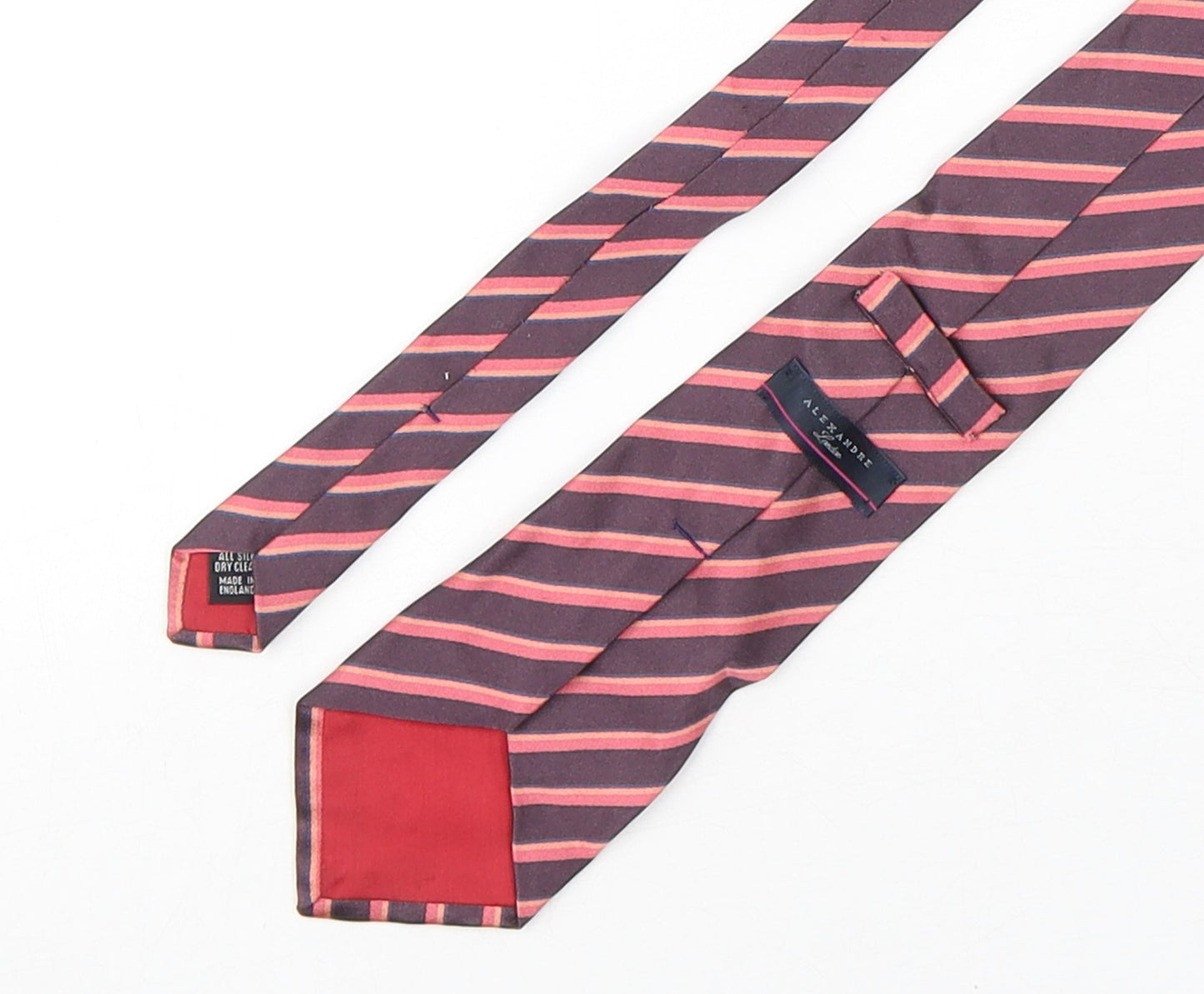 Alexandre Mens Multicoloured Striped Silk Pointed Tie One Size