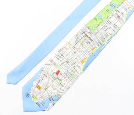 Tin Can Man Mens Multicoloured Geometric Polyester Pointed Tie One Size - New York