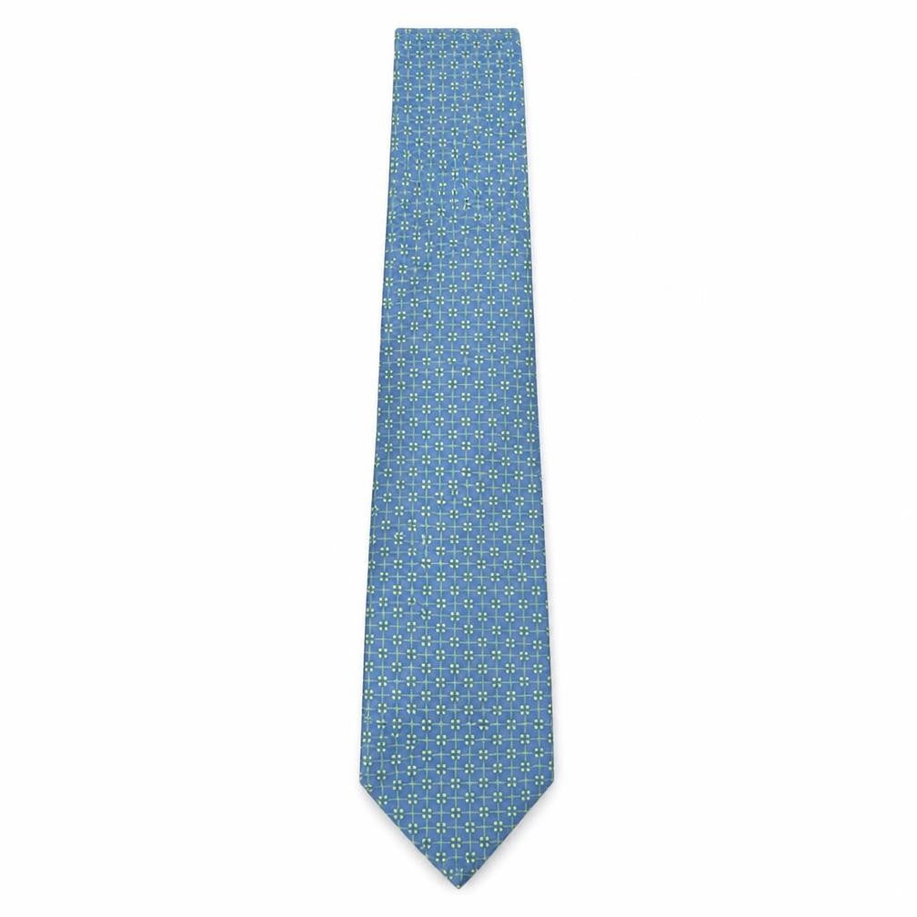 BHS Mens Green Geometric Silk Pointed Tie One Size