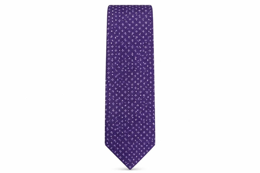 Marks & Spencer Mens Purple Geometric Polyester Pointed Tie One Size