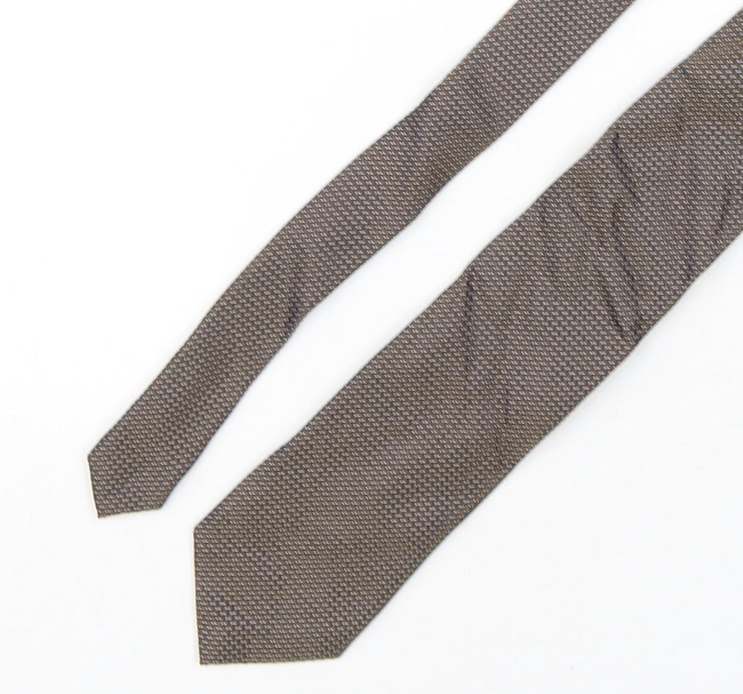Collezione Mens Brown Geometric Silk Pointed Tie One Size