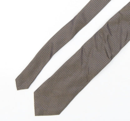 Collezione Mens Brown Geometric Silk Pointed Tie One Size