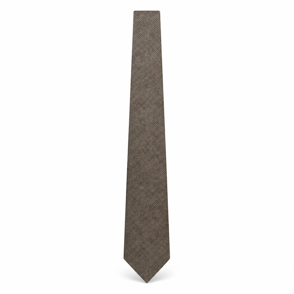 Collezione Mens Brown Geometric Silk Pointed Tie One Size