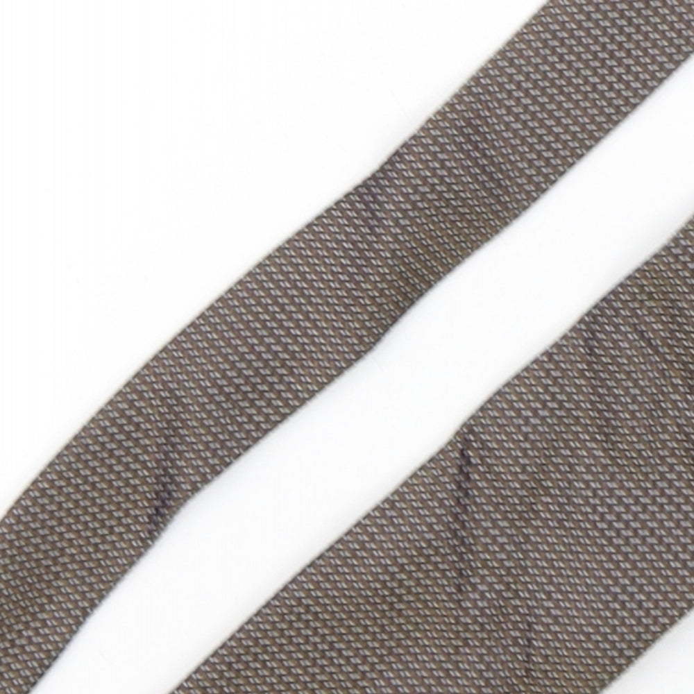 Collezione Mens Brown Geometric Silk Pointed Tie One Size