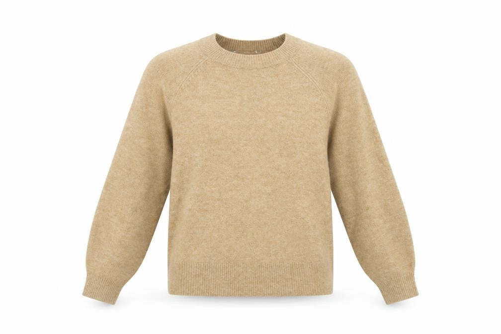 TU Womens Beige Crew Neck  Acrylic Pullover Jumper Size 12