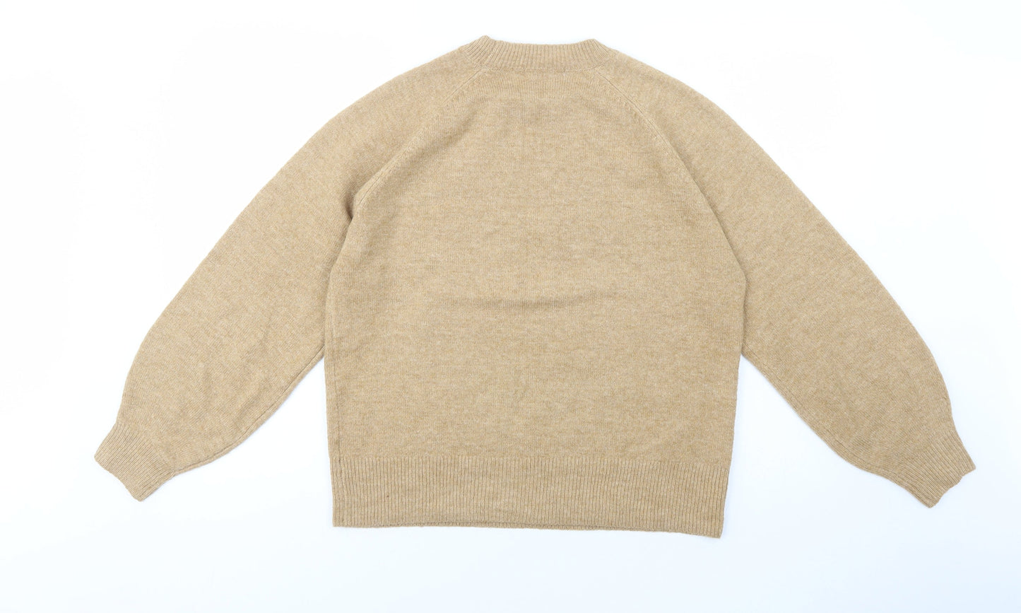 TU Womens Beige Crew Neck  Acrylic Pullover Jumper Size 12