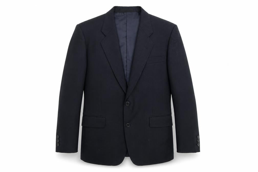 Made In England Mens Blue Striped  Jacket Blazer Size 42  Button