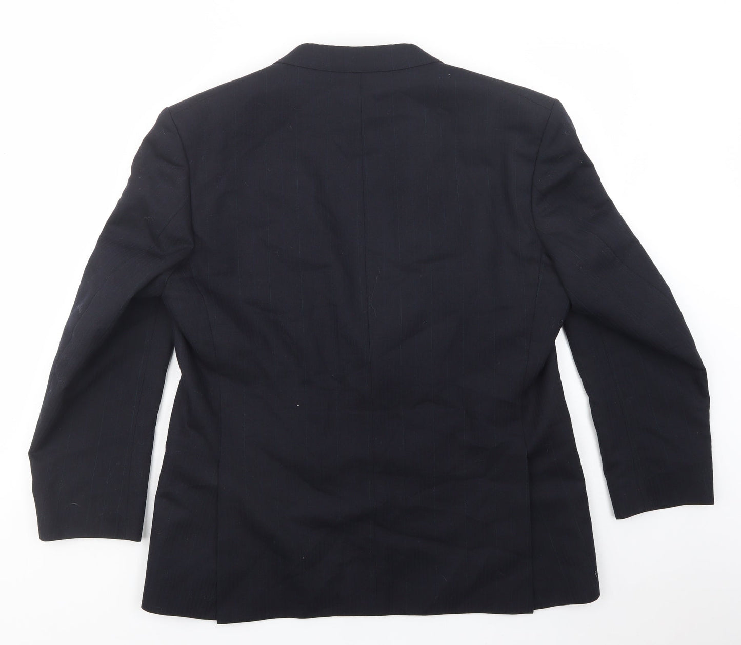 Made In England Mens Blue Striped  Jacket Blazer Size 42  Button