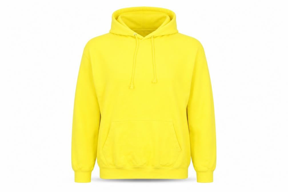Awdis Womens Yellow  Cotton Pullover Hoodie Size M  Pullover