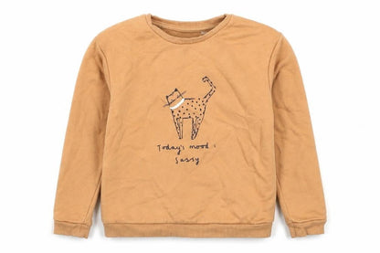 George Girls Brown  Cotton Pullover Sweatshirt Size 5-6 Years  Pullover - Todays Mood Sassy
