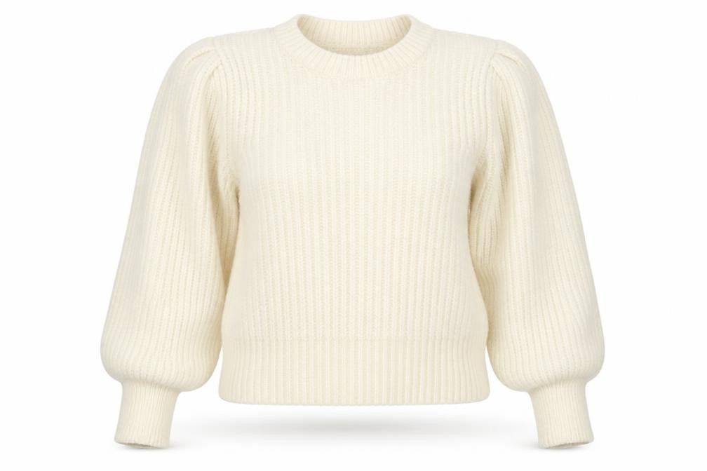 H&M Womens Ivory Crew Neck  Polyester Pullover Jumper Size XS