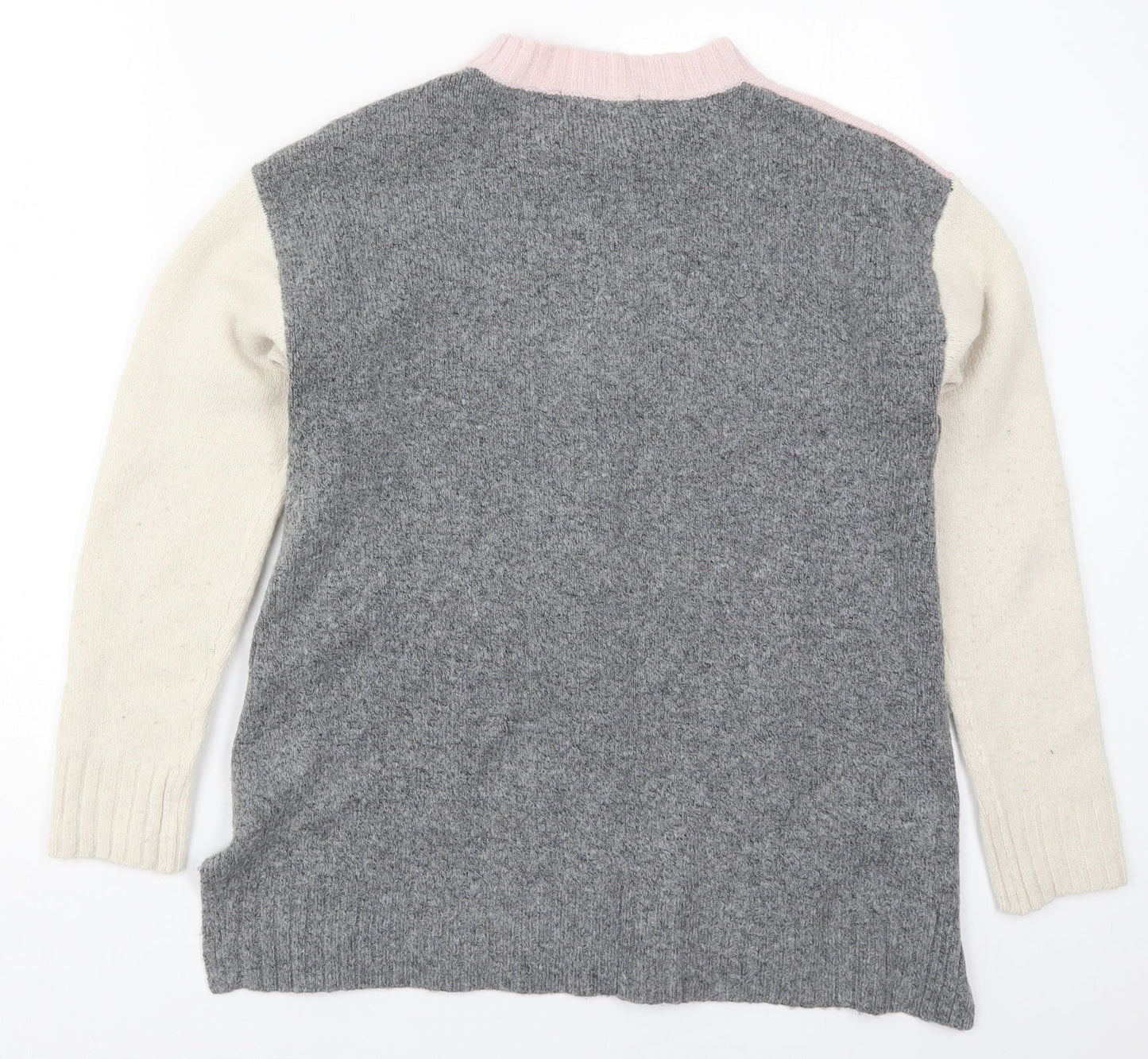 Marks and Spencer Womens Pink Crew Neck  Acrylic Pullover Jumper Size S   - Colour Block