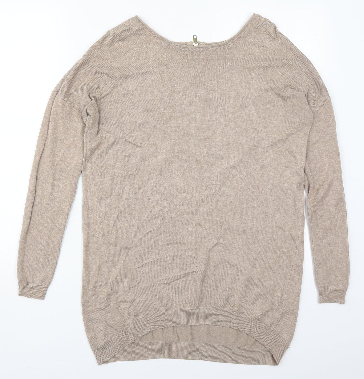 Atmosphere Womens Beige Boat Neck  Viscose Pullover Jumper Size XS