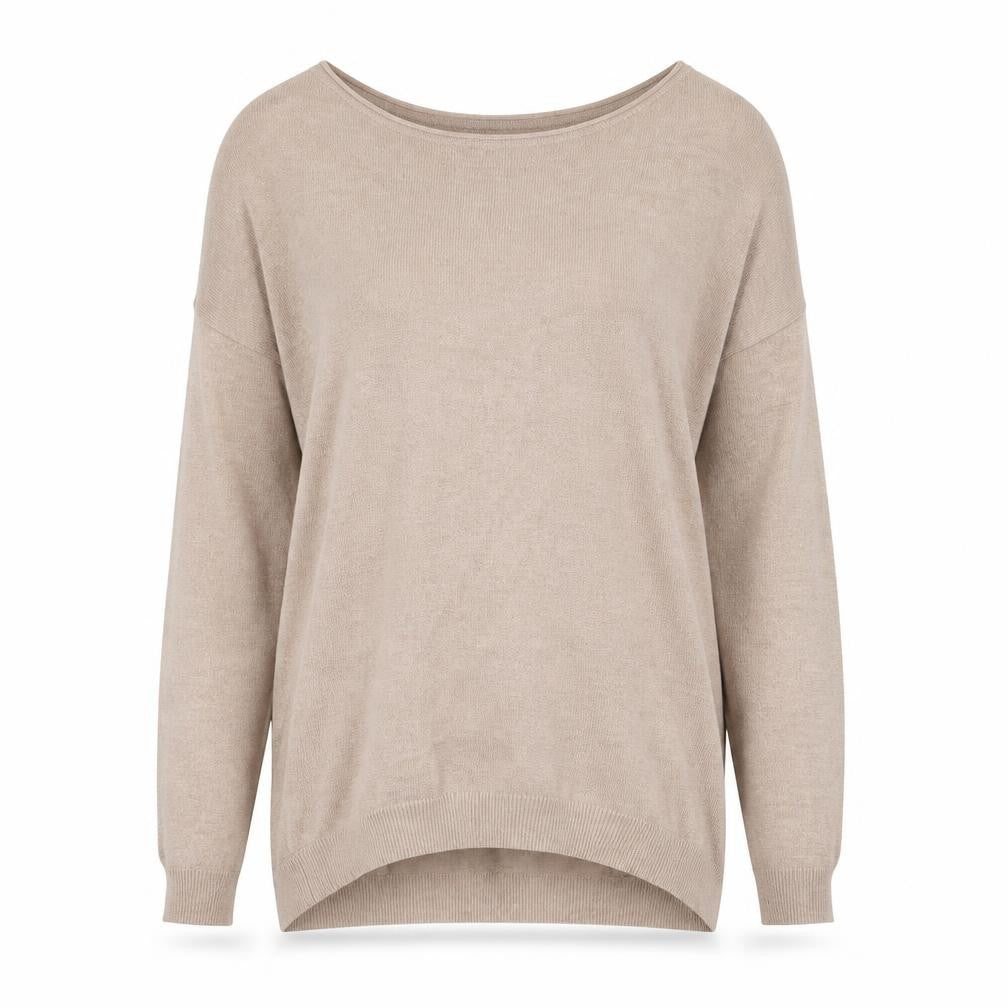Atmosphere Womens Beige Boat Neck  Viscose Pullover Jumper Size XS