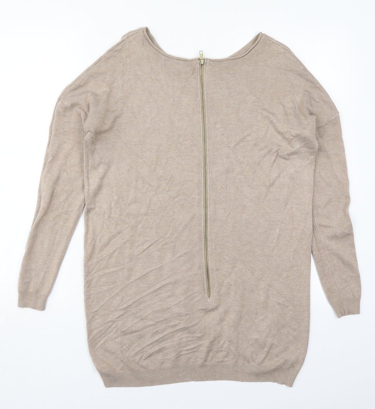 Atmosphere Womens Beige Boat Neck  Viscose Pullover Jumper Size XS