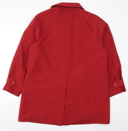 Preloved Dannimac Womens Red   Overcoat Coat Size M  Button - Back