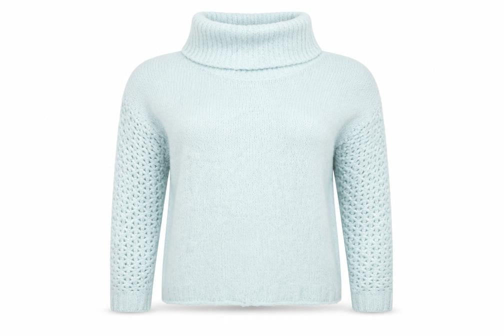 Peacocks Womens Blue Roll Neck  Acrylic Pullover Jumper Size S