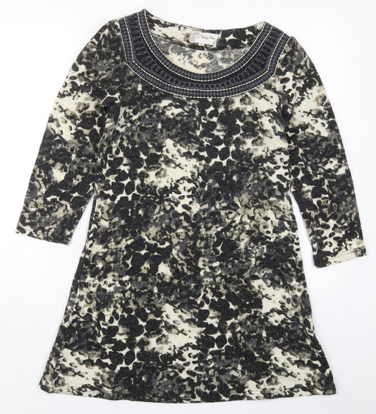 Vouley Vous Womens Beige  Acrylic Jumper Dress  Size S  Round Neck Pullover - Abstract