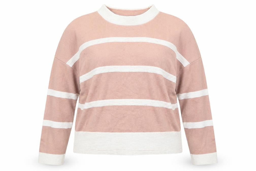 Atmosphere Womens Pink Crew Neck Striped Acrylic Pullover Jumper Size 14