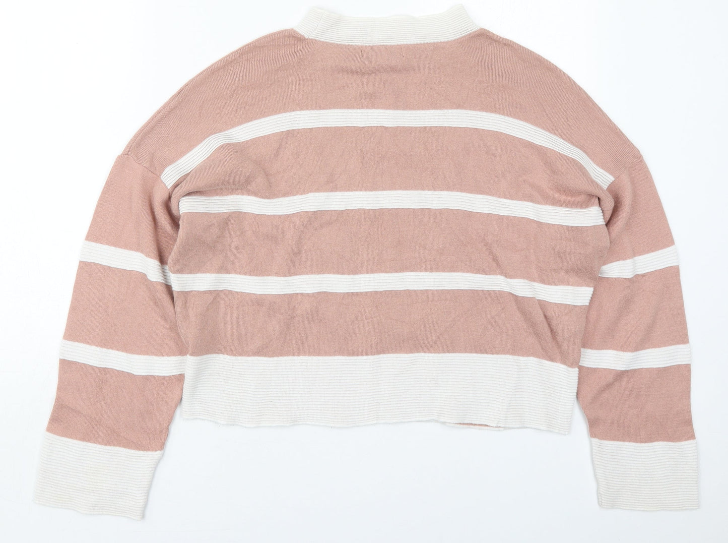 Atmosphere Womens Pink Crew Neck Striped Acrylic Pullover Jumper Size 14