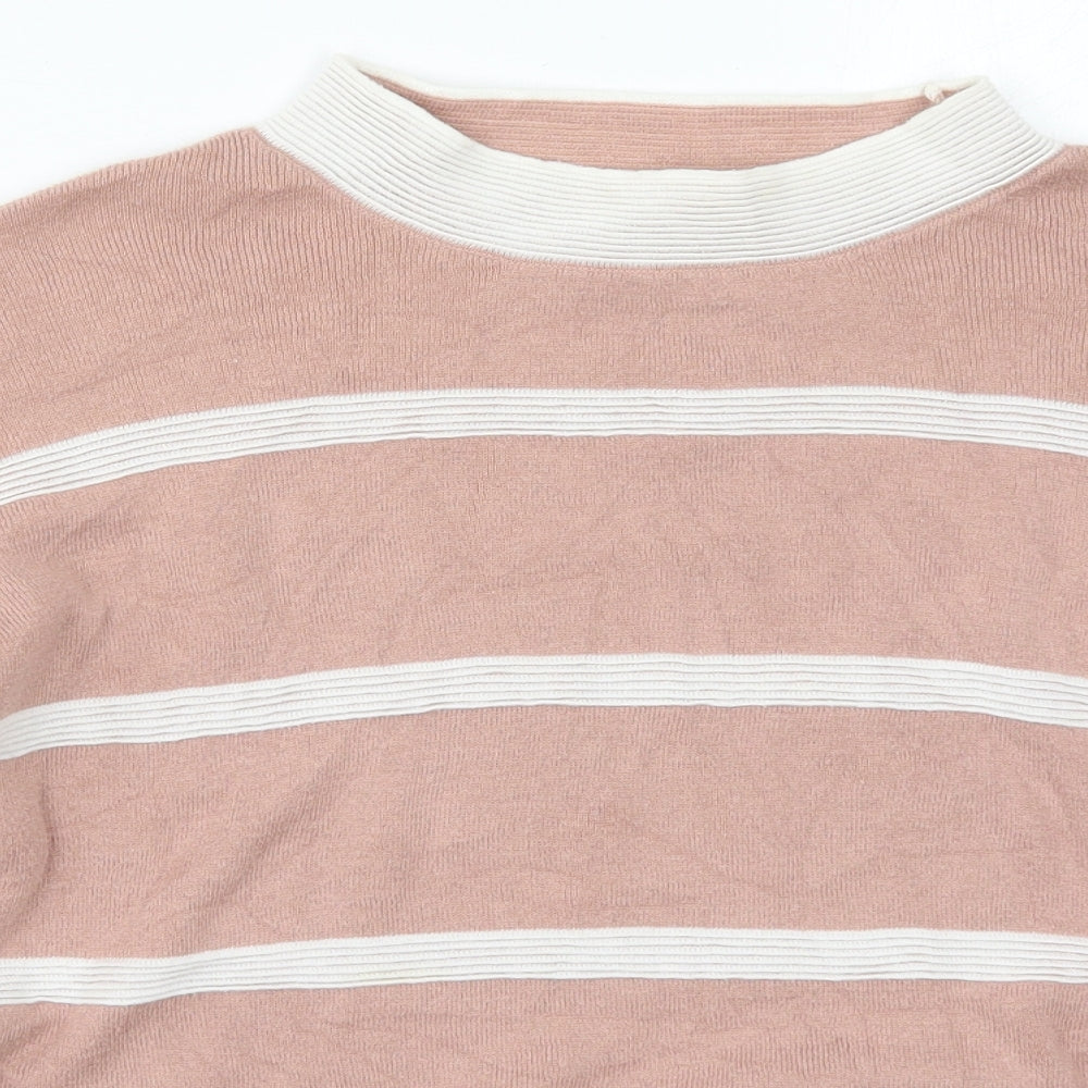 Atmosphere Womens Pink Crew Neck Striped Acrylic Pullover Jumper Size 14